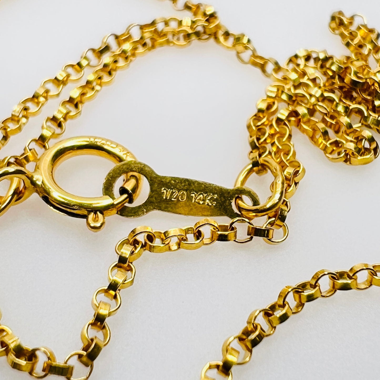 Clasp detail stamped 1/20 14K gold filled necklace