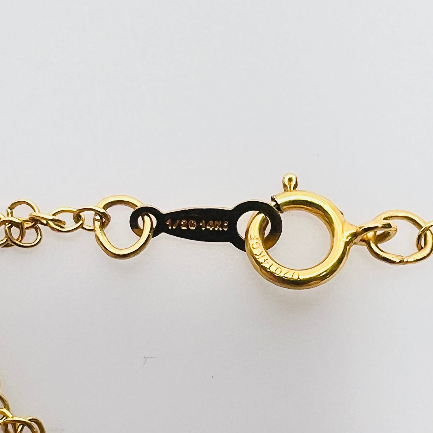 Gold filled clasp marked 1/20 14K GF detail