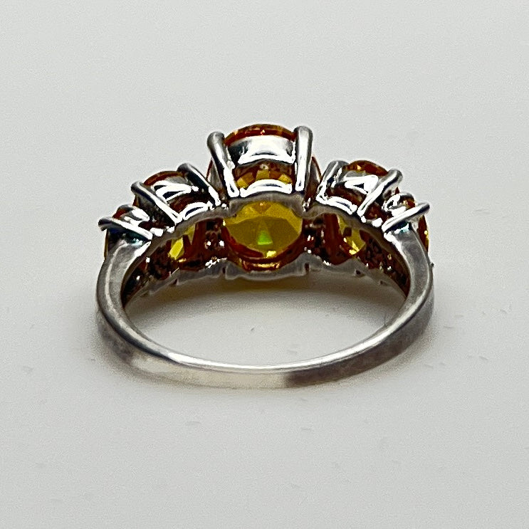 Rear view of the citrine ring’s open gallery setting