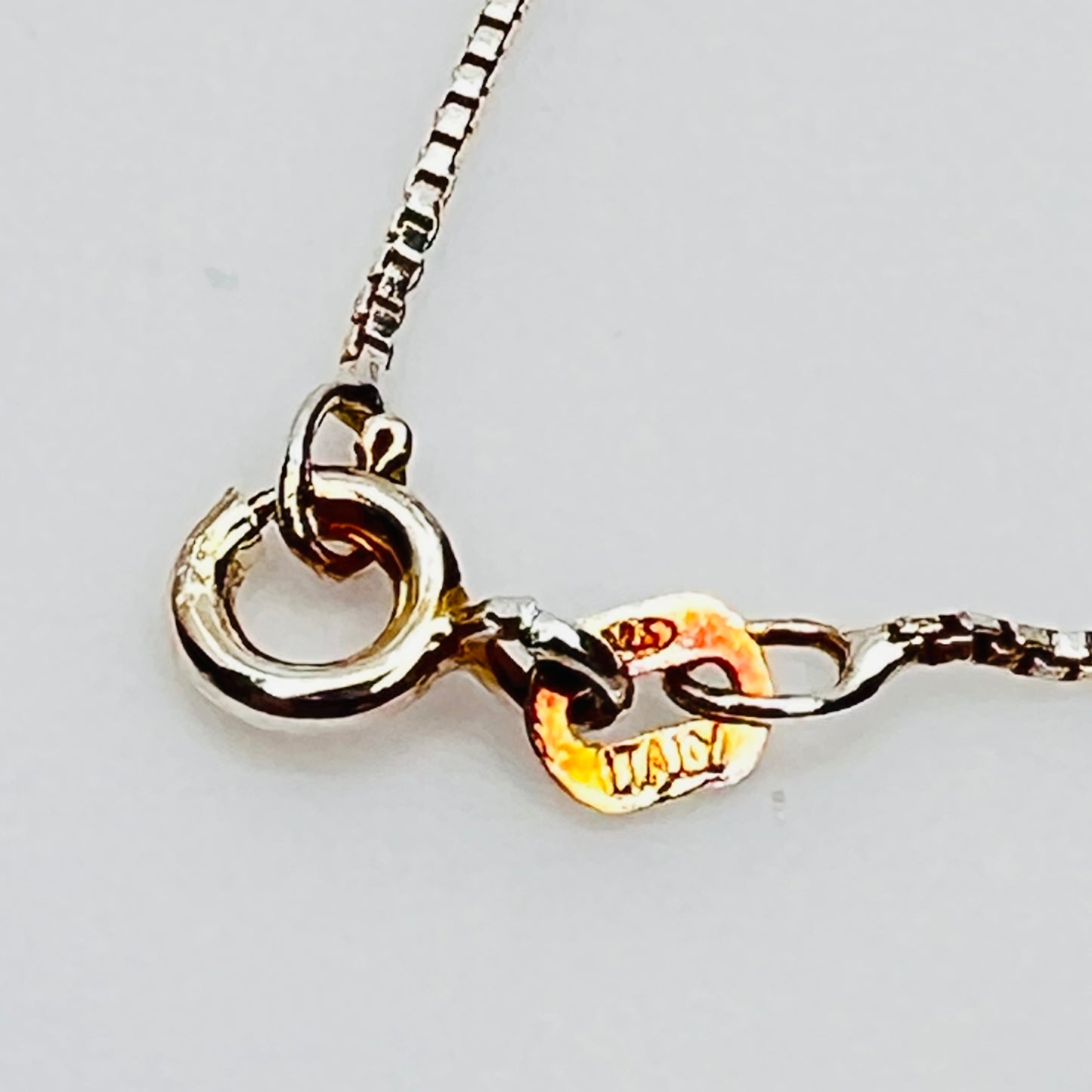 Sterling silver box chain clasp stamped 925 Italy