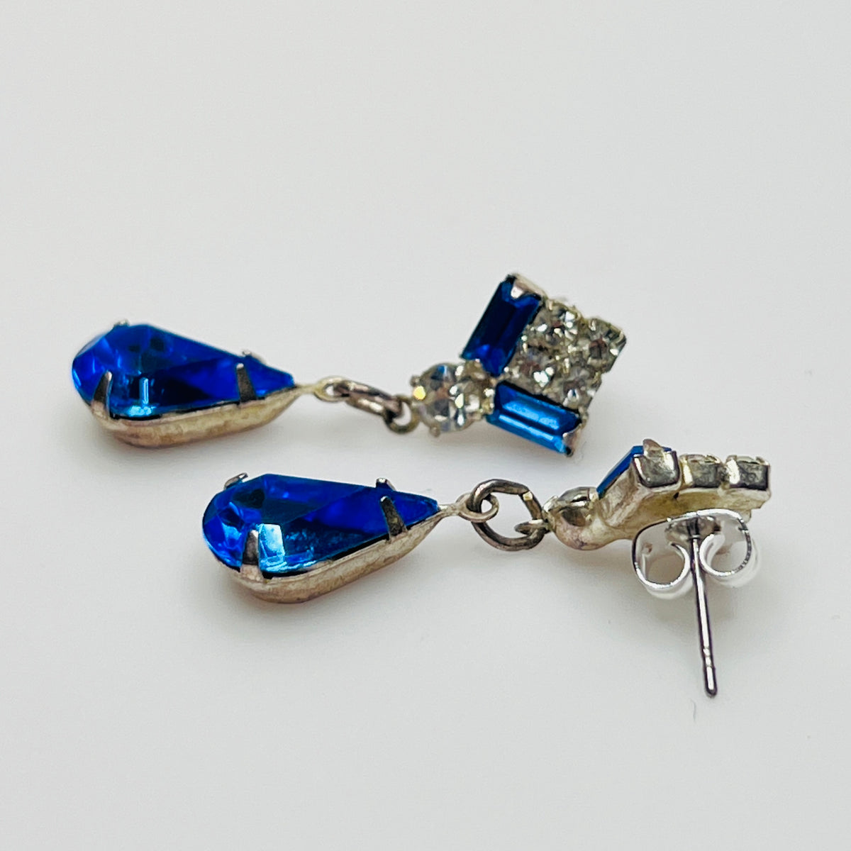 Glamorous vintage earrings with butterfly push backs