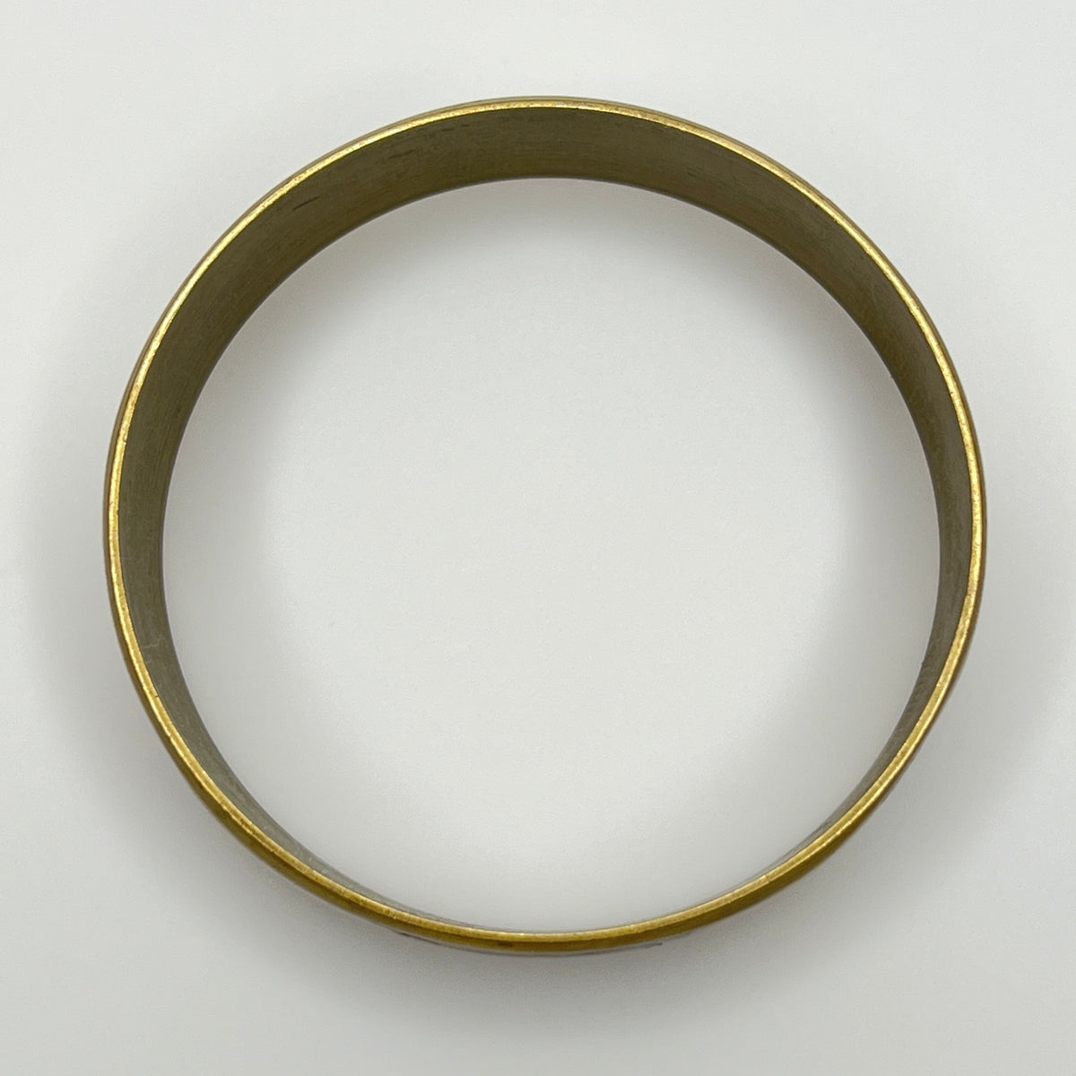 Vintage brass bangle with elephant and mother of pearl inlay
