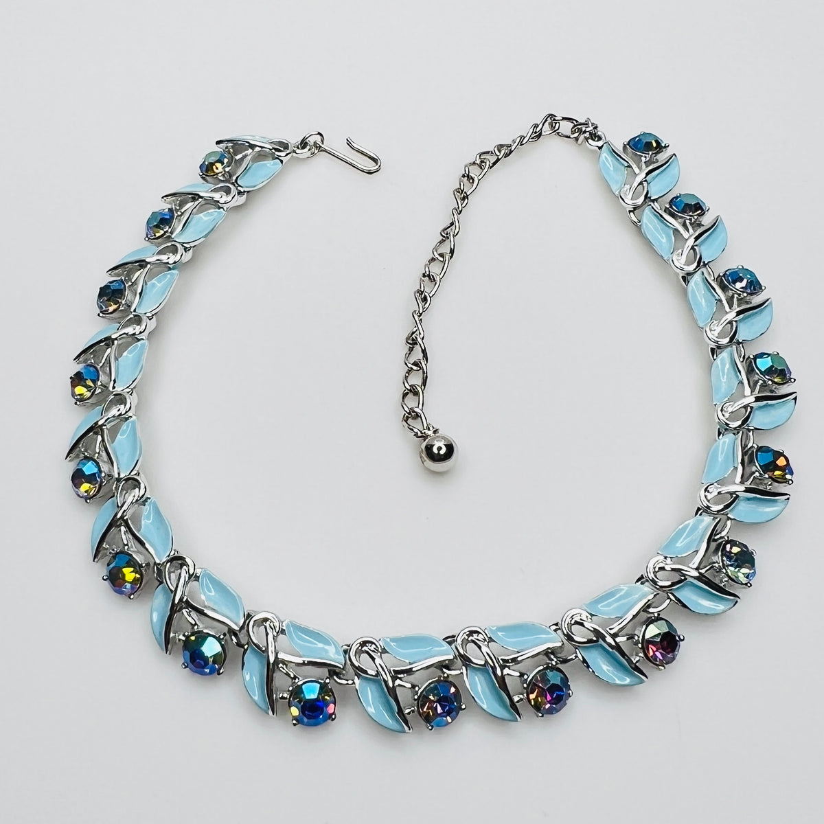Full view of Kramer necklace and matching clip earrings set