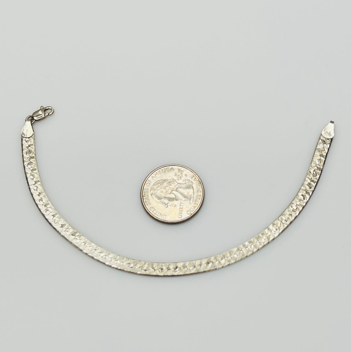Vintage Milor sterling silver textured snake chain bracelet