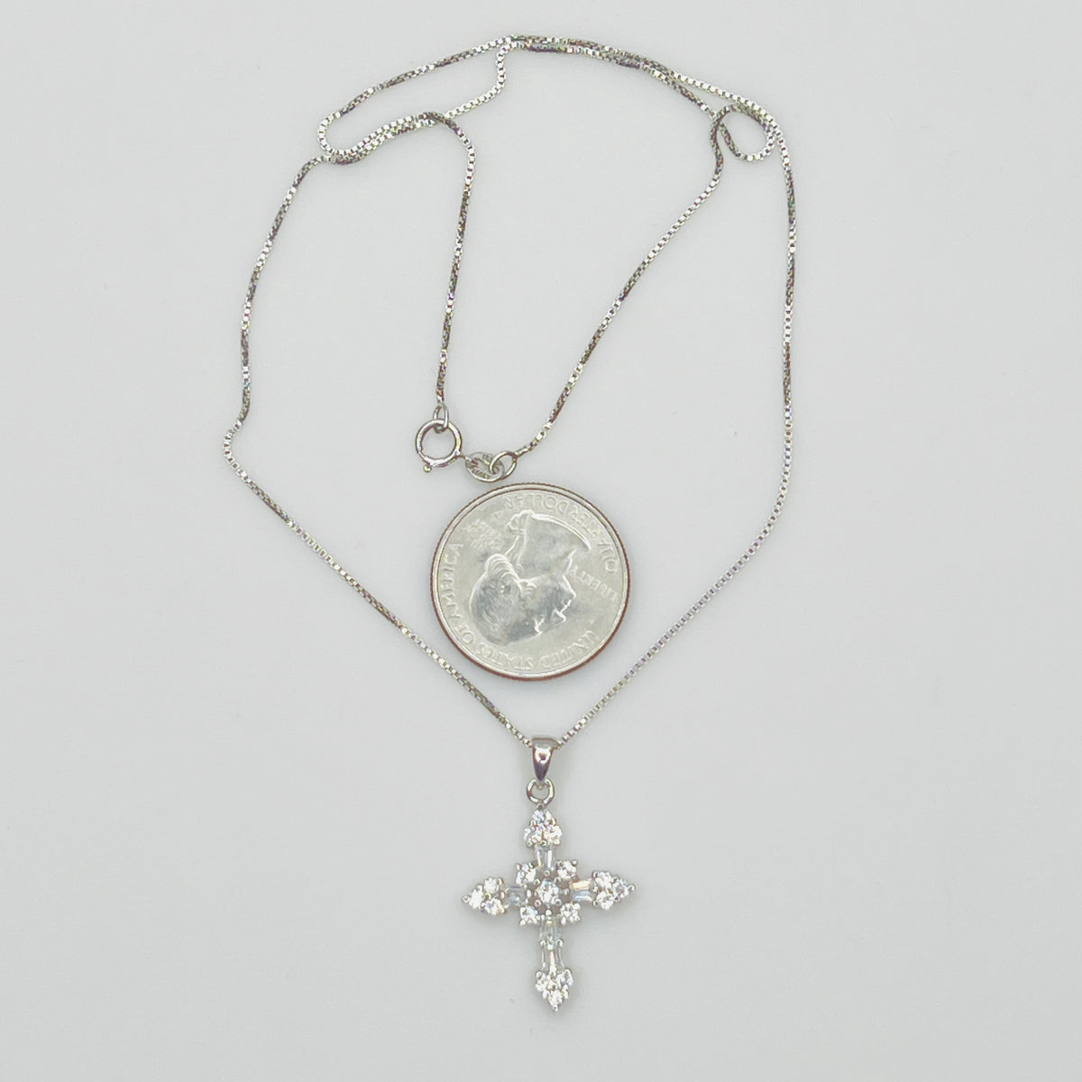 Full view of necklace showing clasp and chain