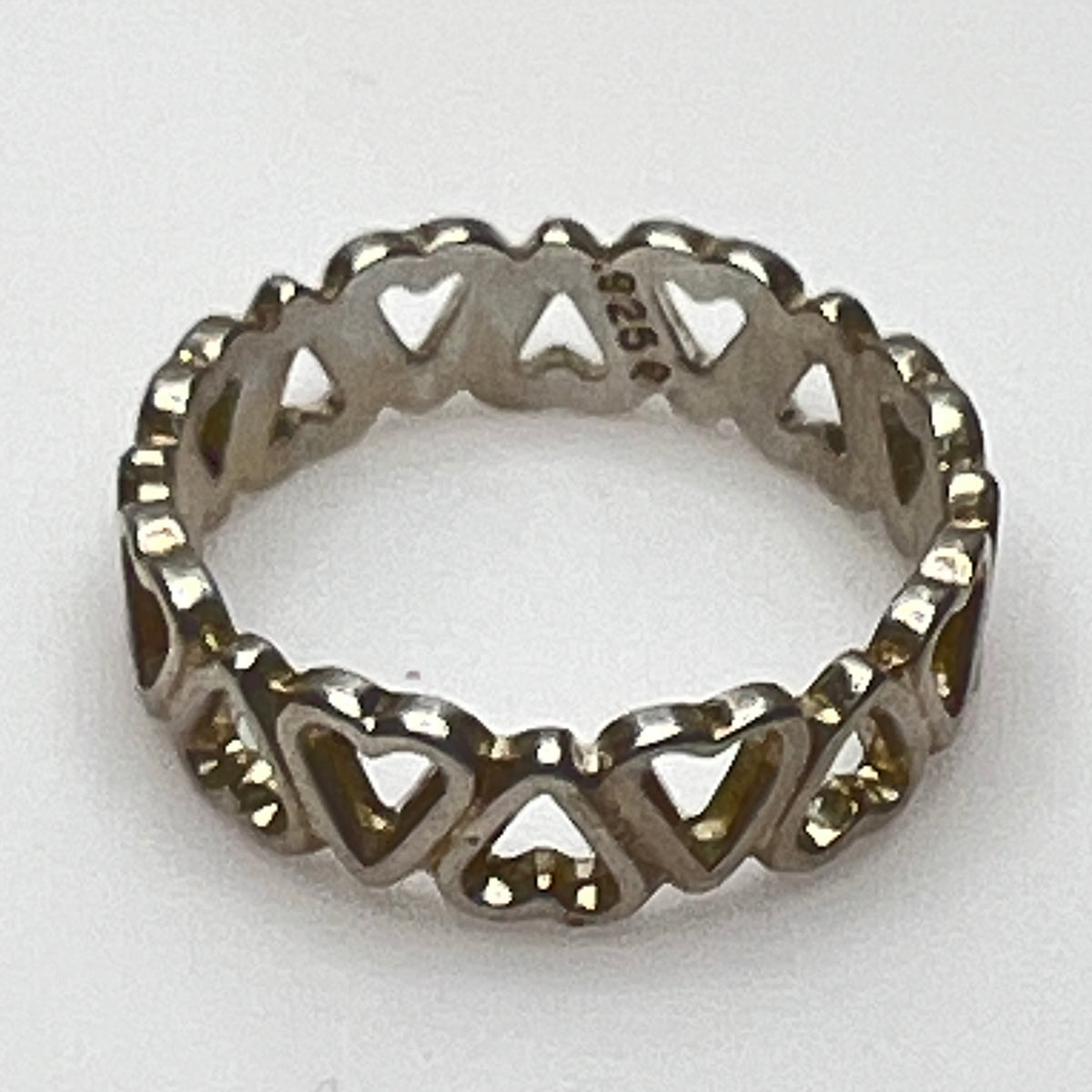 Vintage sterling silver infinity heart band ring size 6.5