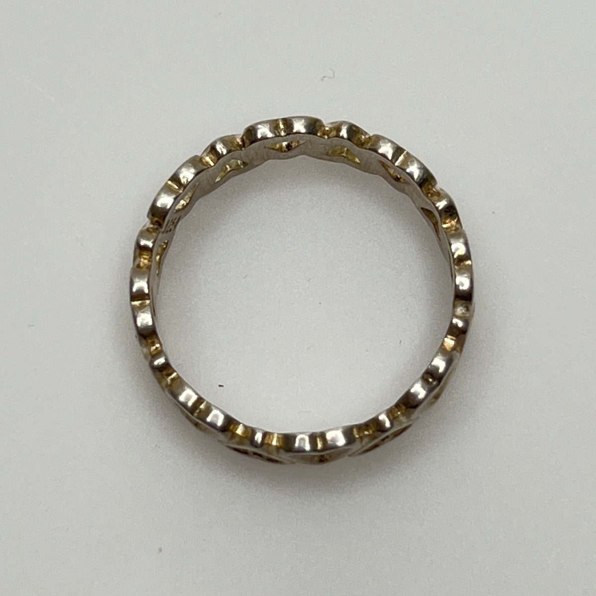 Vintage sterling silver infinity heart band ring size 6.5