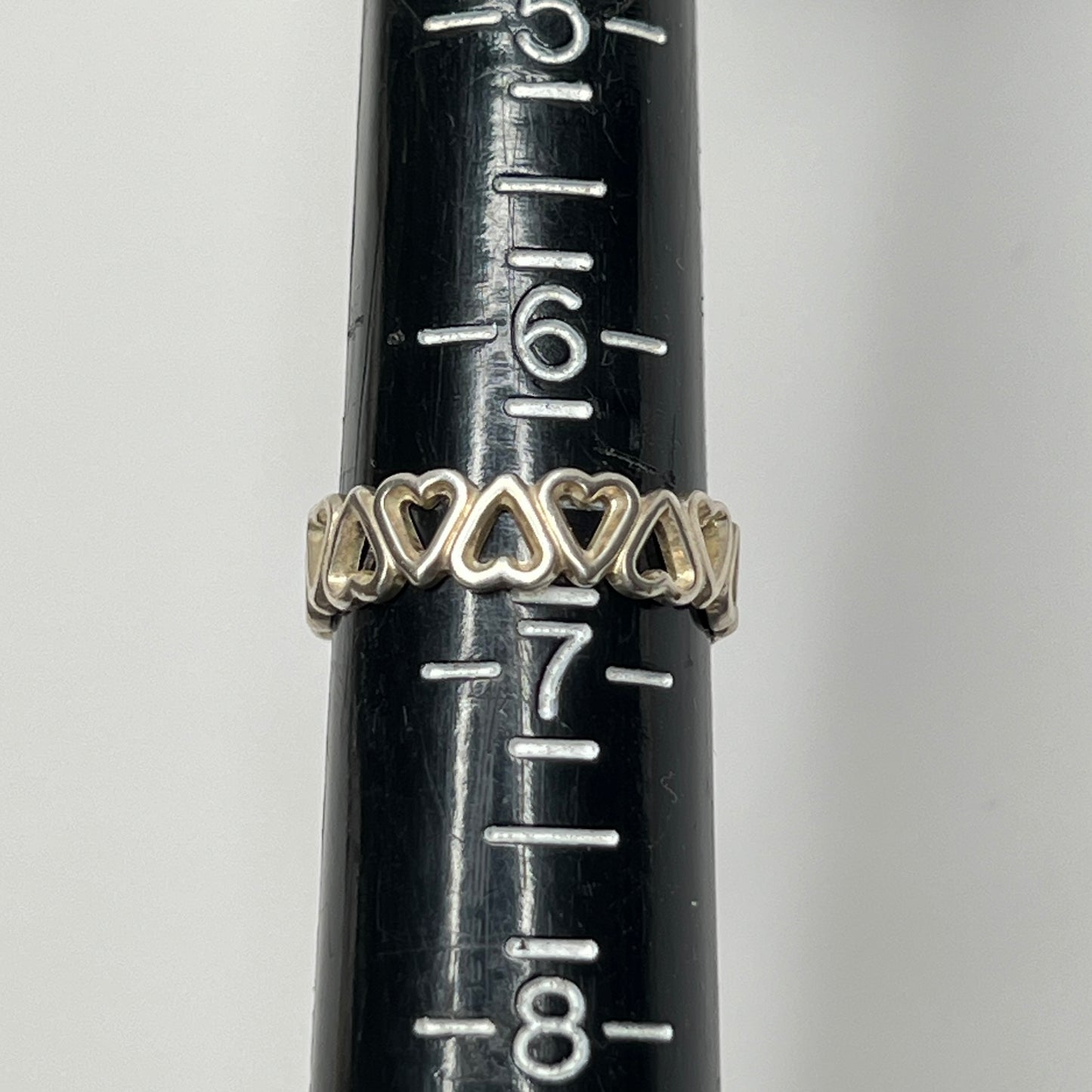 Vintage sterling silver infinity heart band ring size 6.5