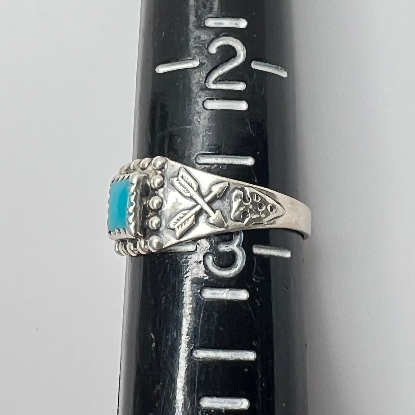 Ring shown on sizing mandrel at size 2.75