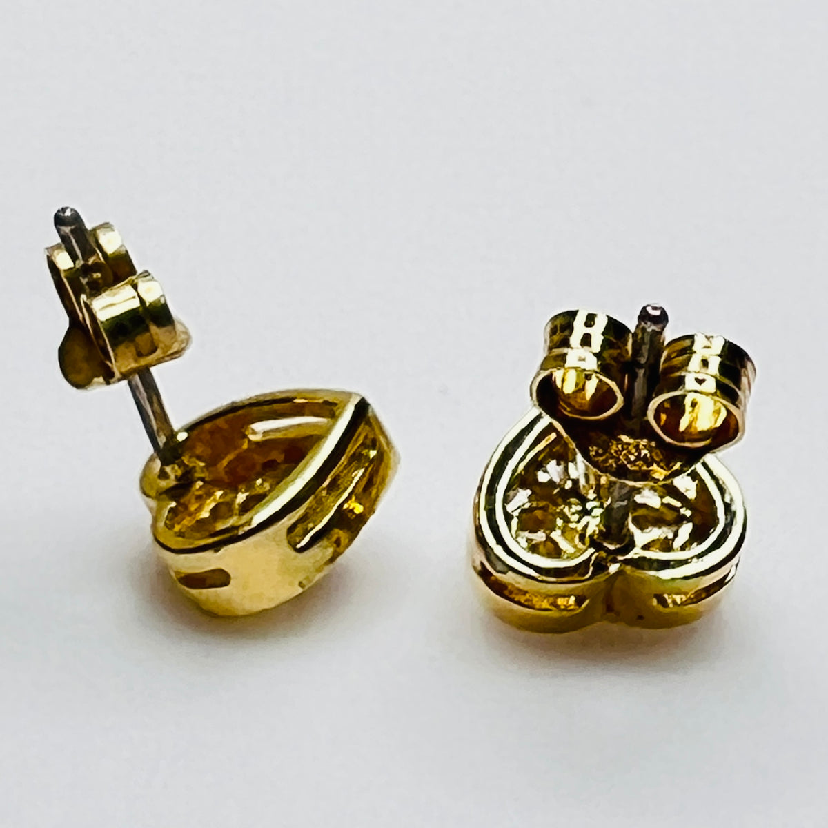 Vintage gold vermeil sterling silver bracelet and heart stud earrings with filigree detail