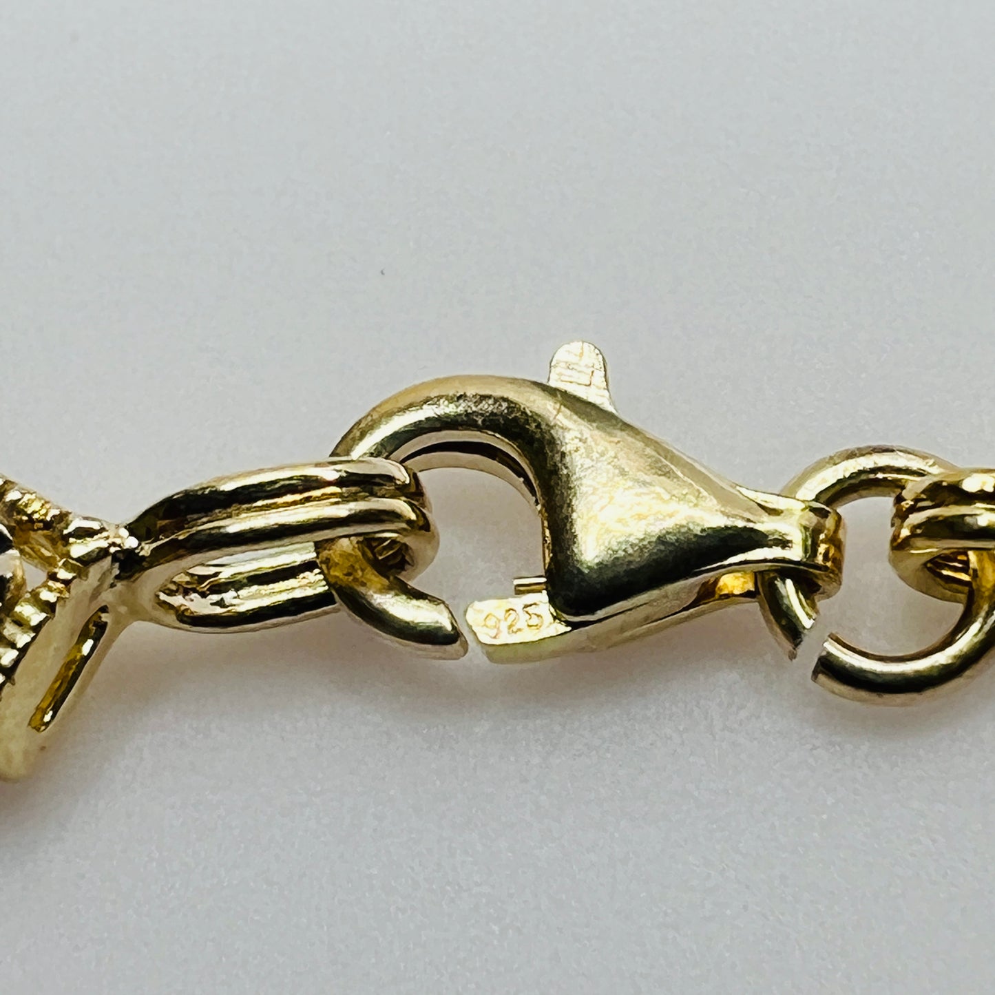 Vintage gold vermeil sterling silver bracelet and heart stud earrings with filigree detail