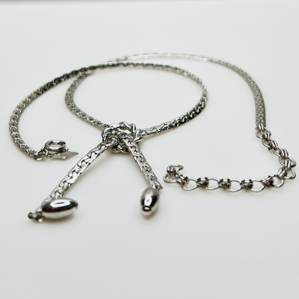 Full view of Sarah Coventry necklace with extender chain