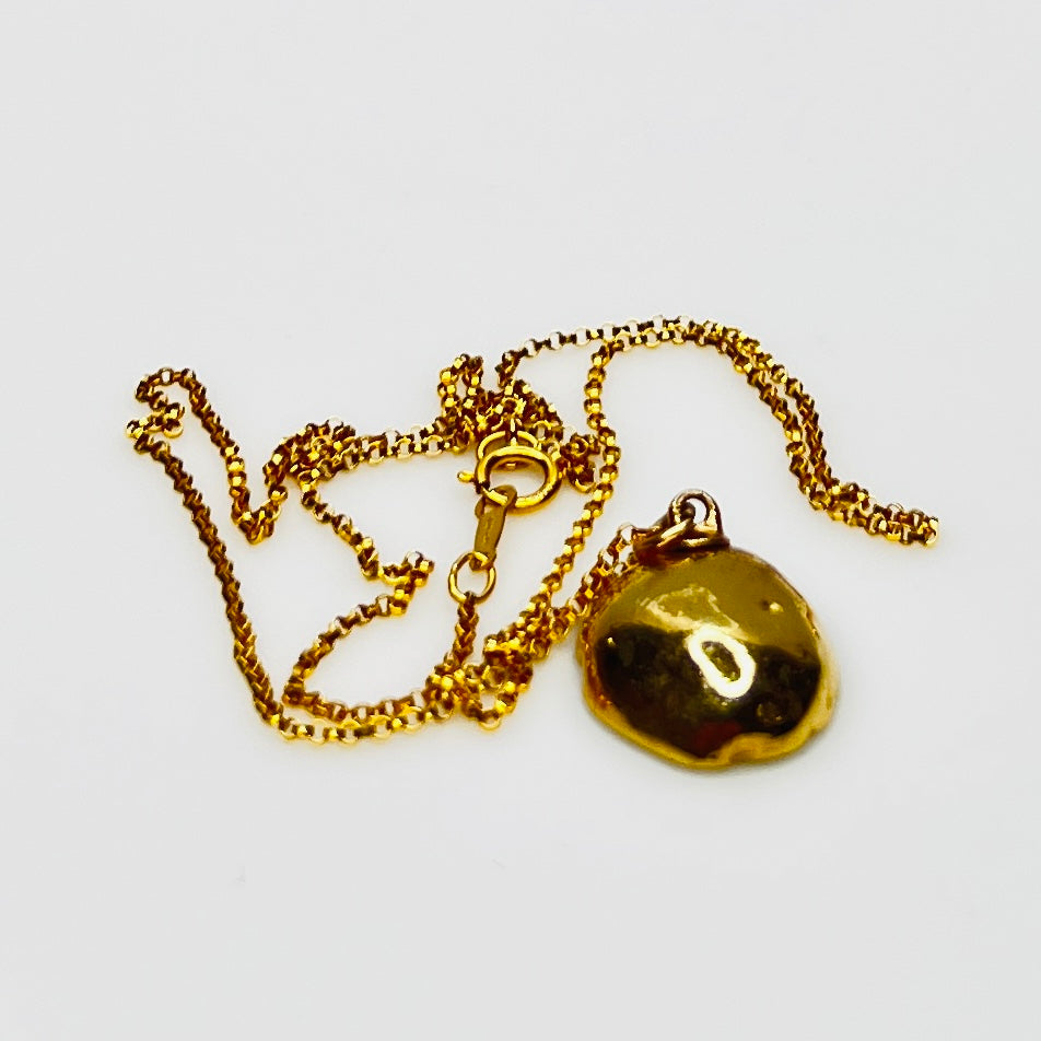 Back view of gold filled pendant and chain