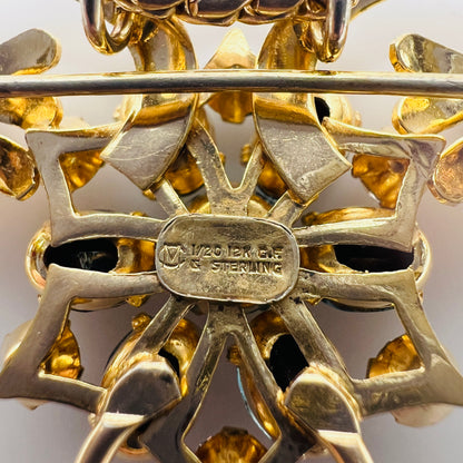 Back of signed Michelson 1/20 12K GF & sterling convertible brooch