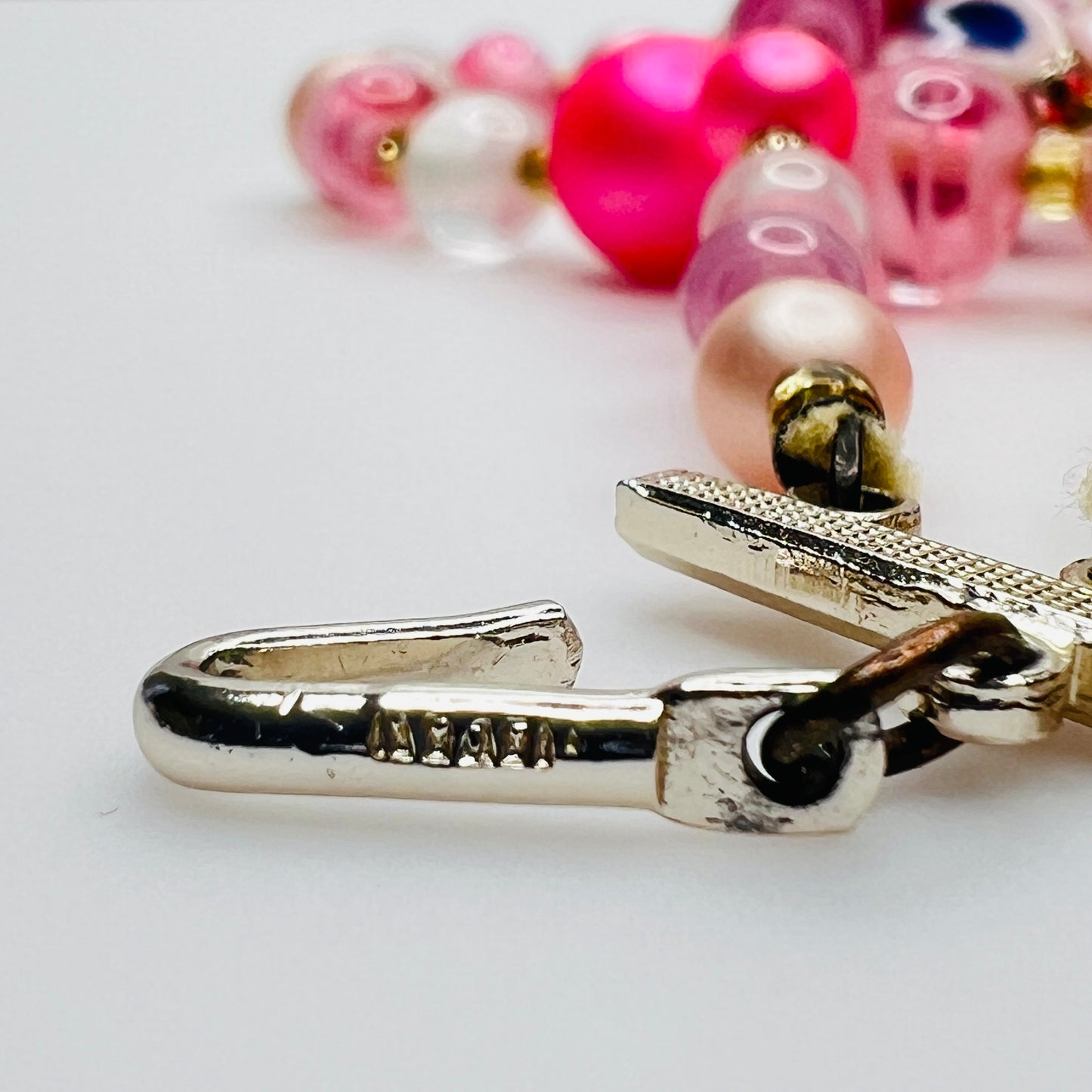 Japan stamped clasp with beaded extender vintage necklace