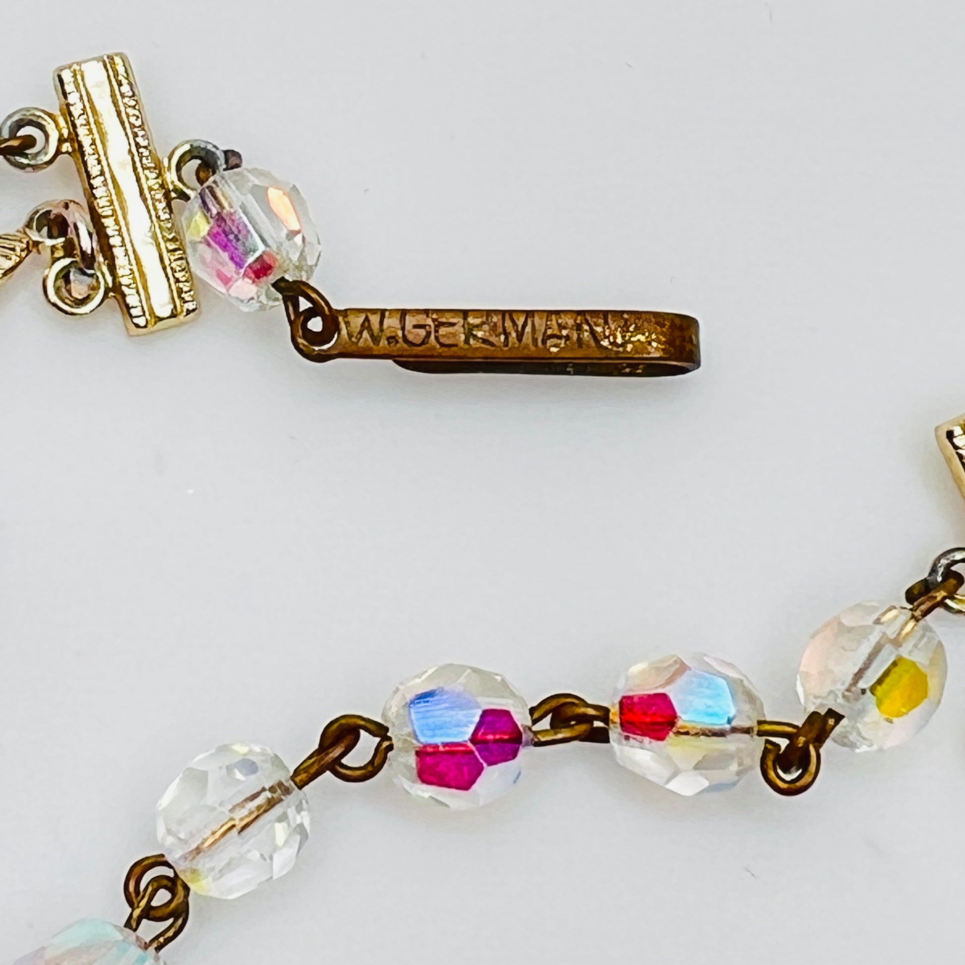 W Germany stamped hook clasp detail