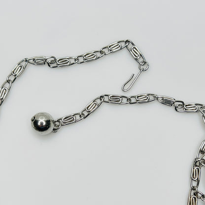 Vintage mid-century fringe necklace with paperclip chain