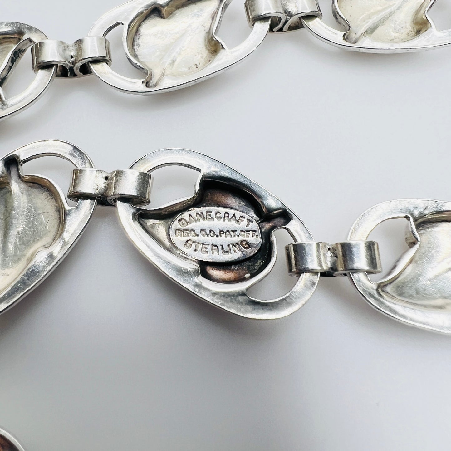 Danecraft sterling signature mark on leaf link