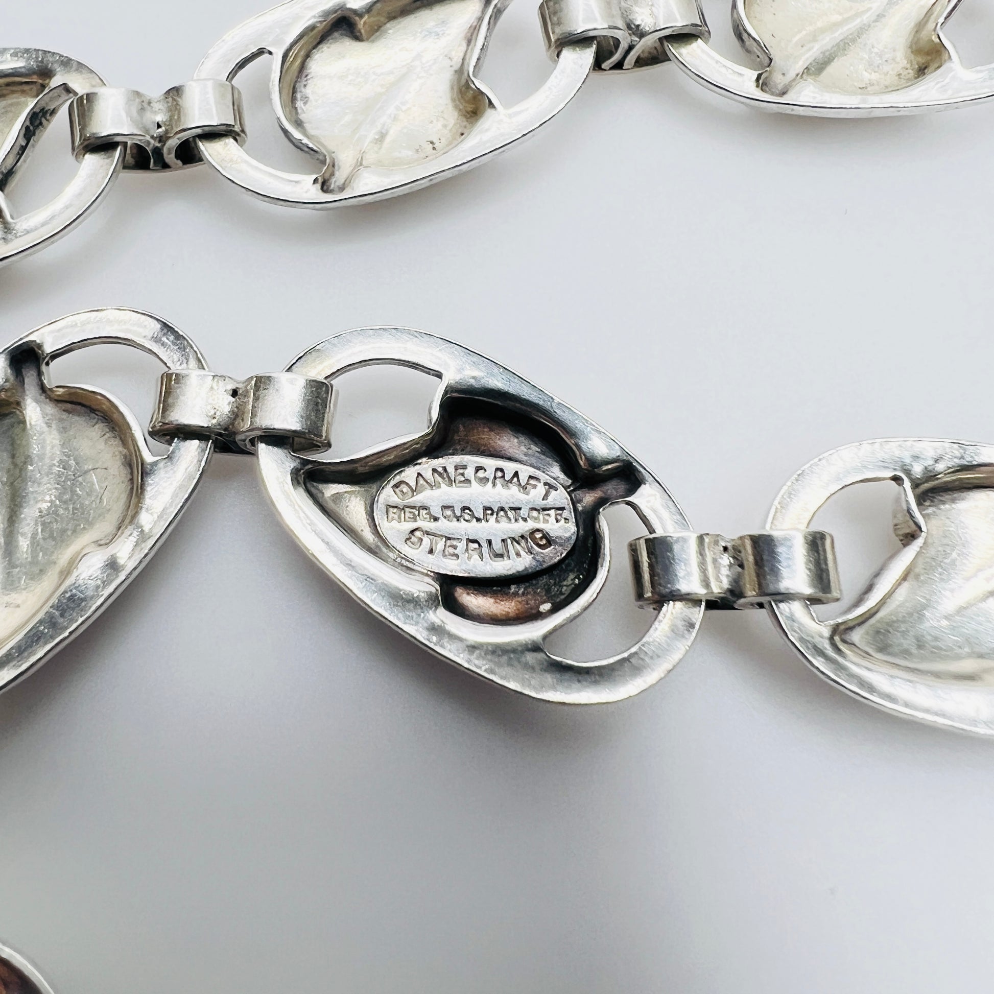 Danecraft sterling signature mark on leaf link