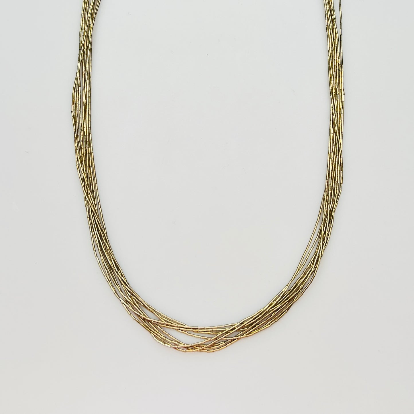 Vintage Navajo liquid silver vermeil multi strand necklace