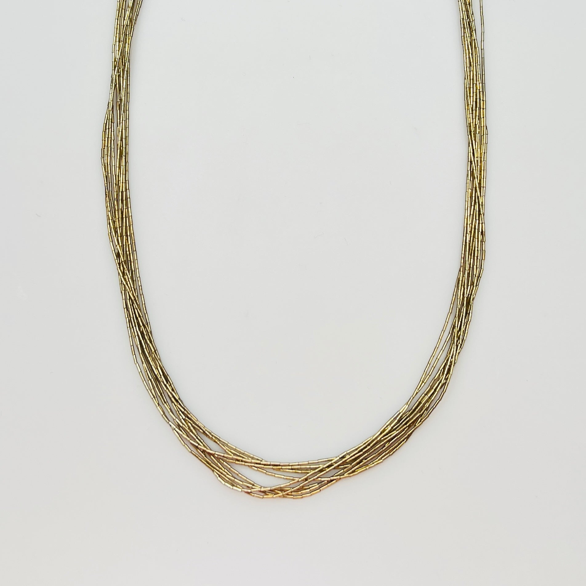 Vintage Navajo liquid silver vermeil multi strand necklace
