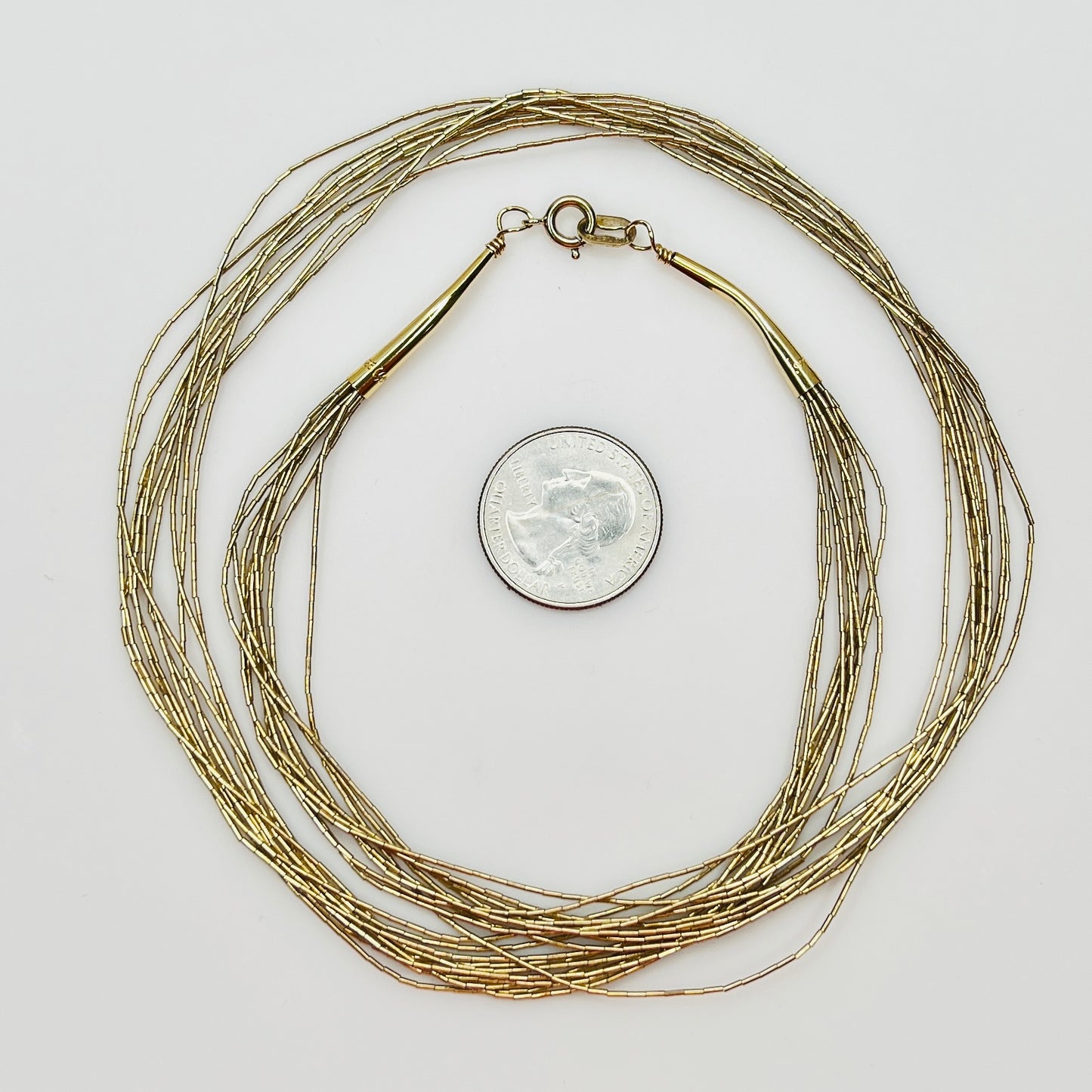 Close-up of multi strand tube bead detail