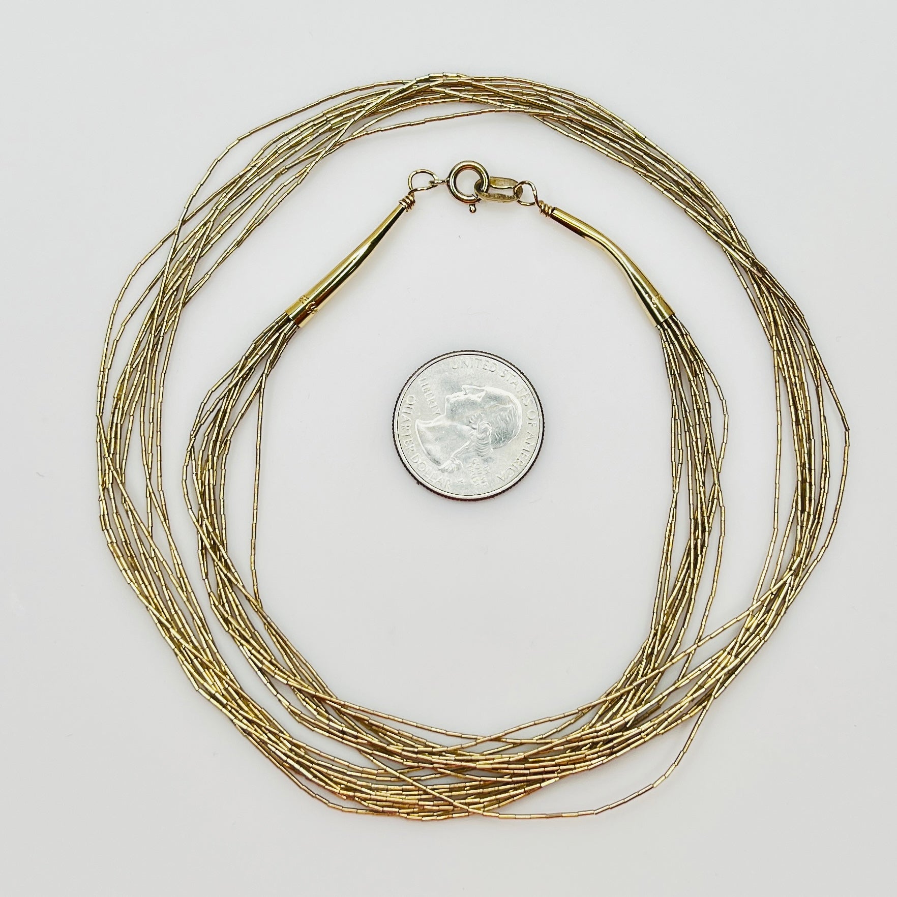 Close-up of multi strand tube bead detail
