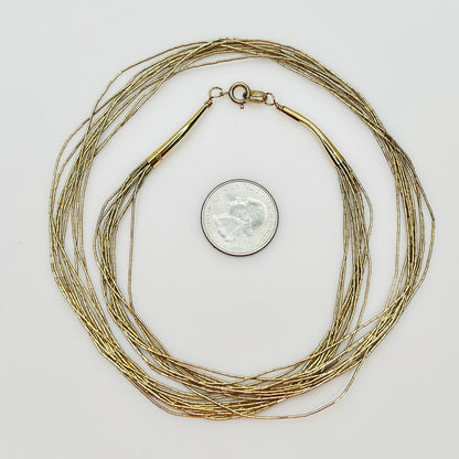 Close-up of multi strand tube bead detail