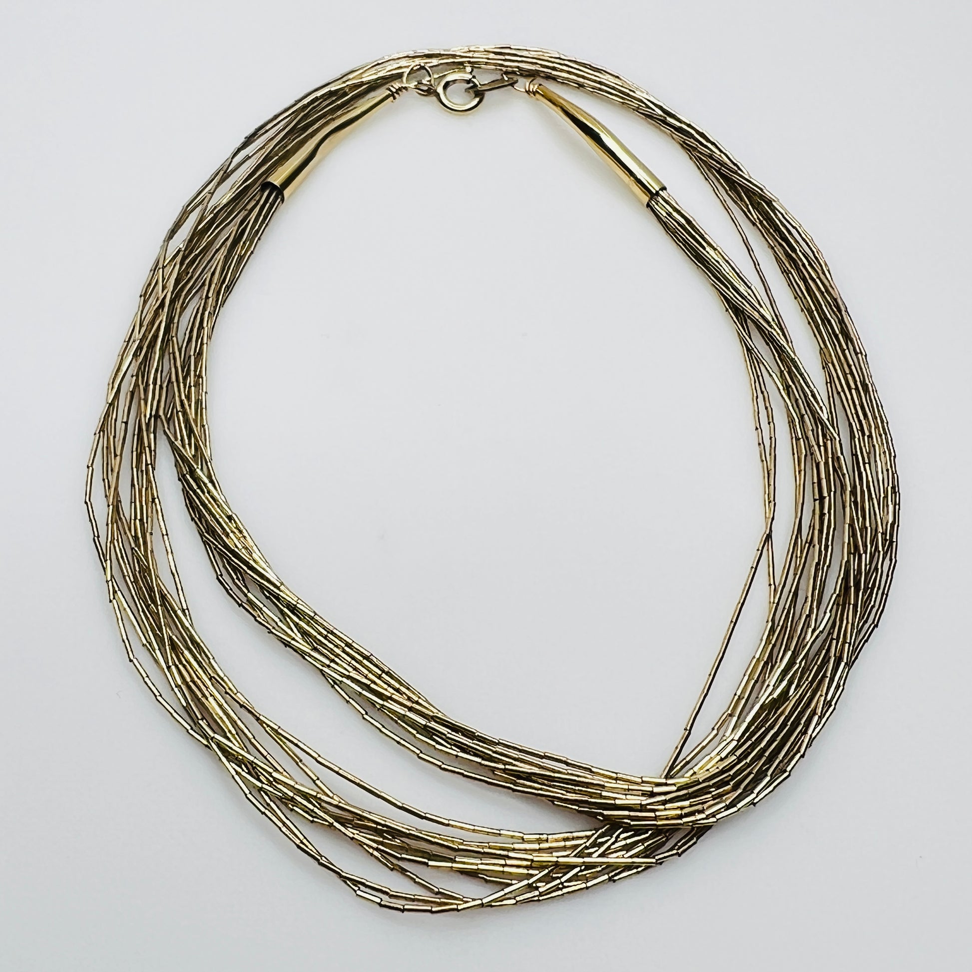 Close-up of multi strand tube bead detail