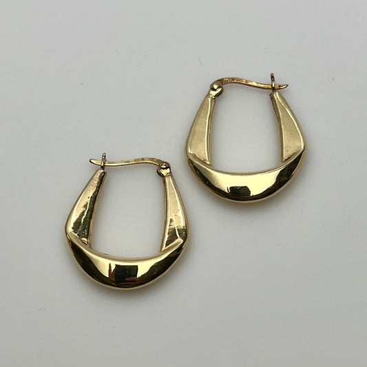 Pair of Danecraft gold vermeil hoop earrings with sculptural shape