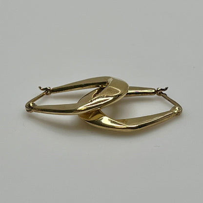 Pair of Danecraft gold vermeil hoop earrings with sculptural shape