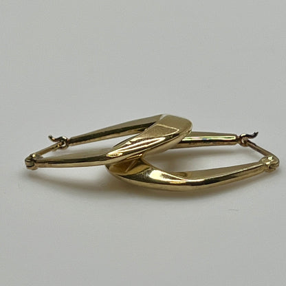 Pair of Danecraft gold vermeil hoop earrings with sculptural shape