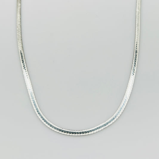 Vintage sterling silver Italy snake chain necklace 30 inch