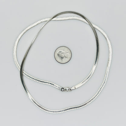 Vintage sterling silver Italy snake chain necklace 30 inch