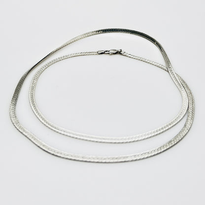 Vintage sterling silver Italy snake chain necklace 30 inch