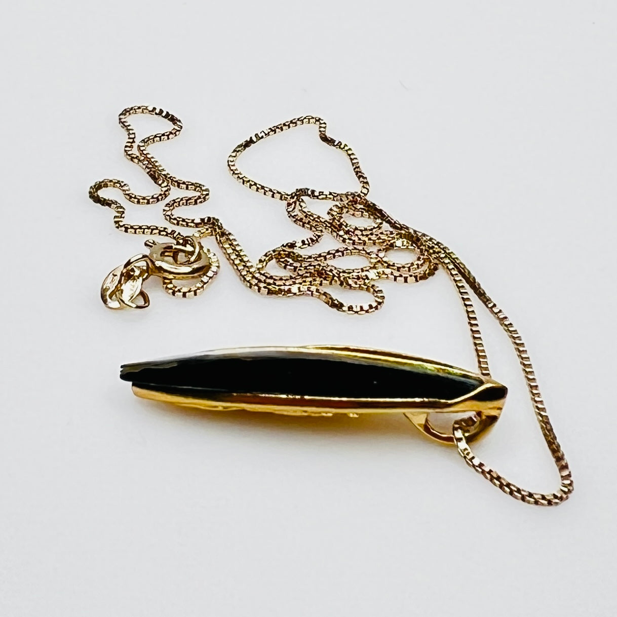 Ariki paua shell pendant necklace 22K gold plated 1970s