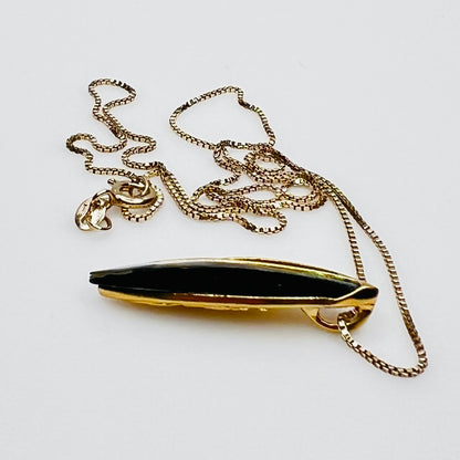 Ariki paua shell pendant necklace 22K gold plated 1970s