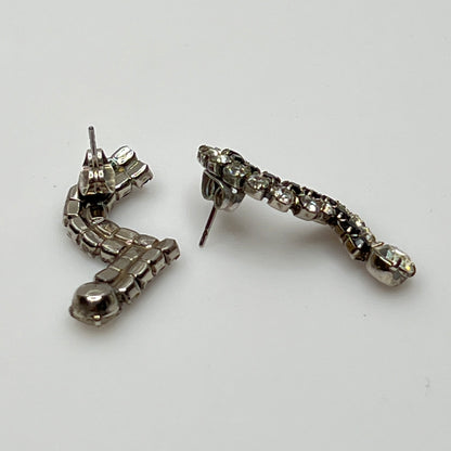 Pierced stud earrings with prong-set rhinestones and butterfly backs