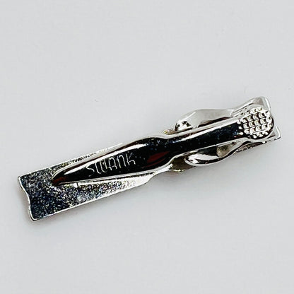 Silver Cufflink & Tie Clip Set – Mid-Century – Swank Strand with Box