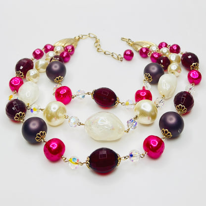 Large translucent crackle bead detail with pearls