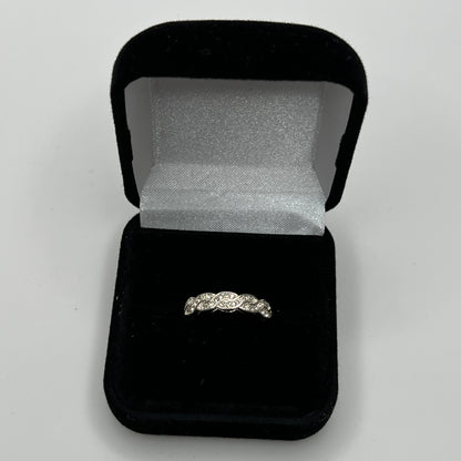 Sterling silver braided eternity ring in black velvet box