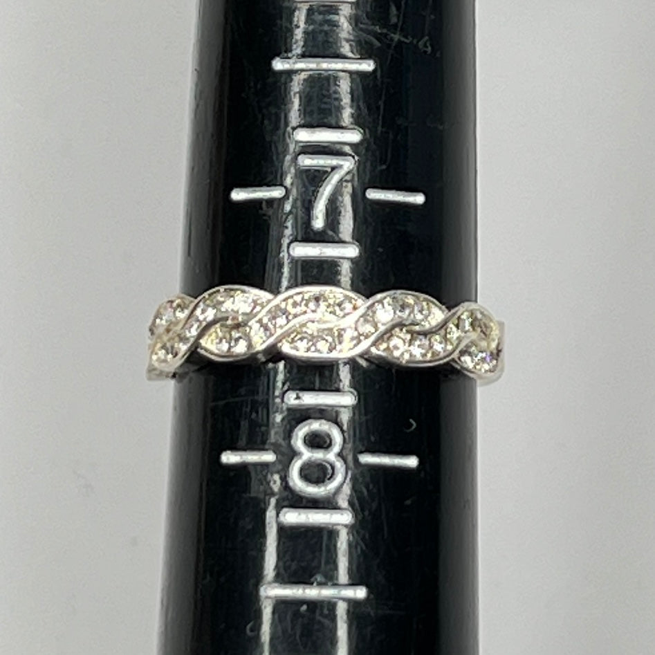 Sterling silver braided eternity ring