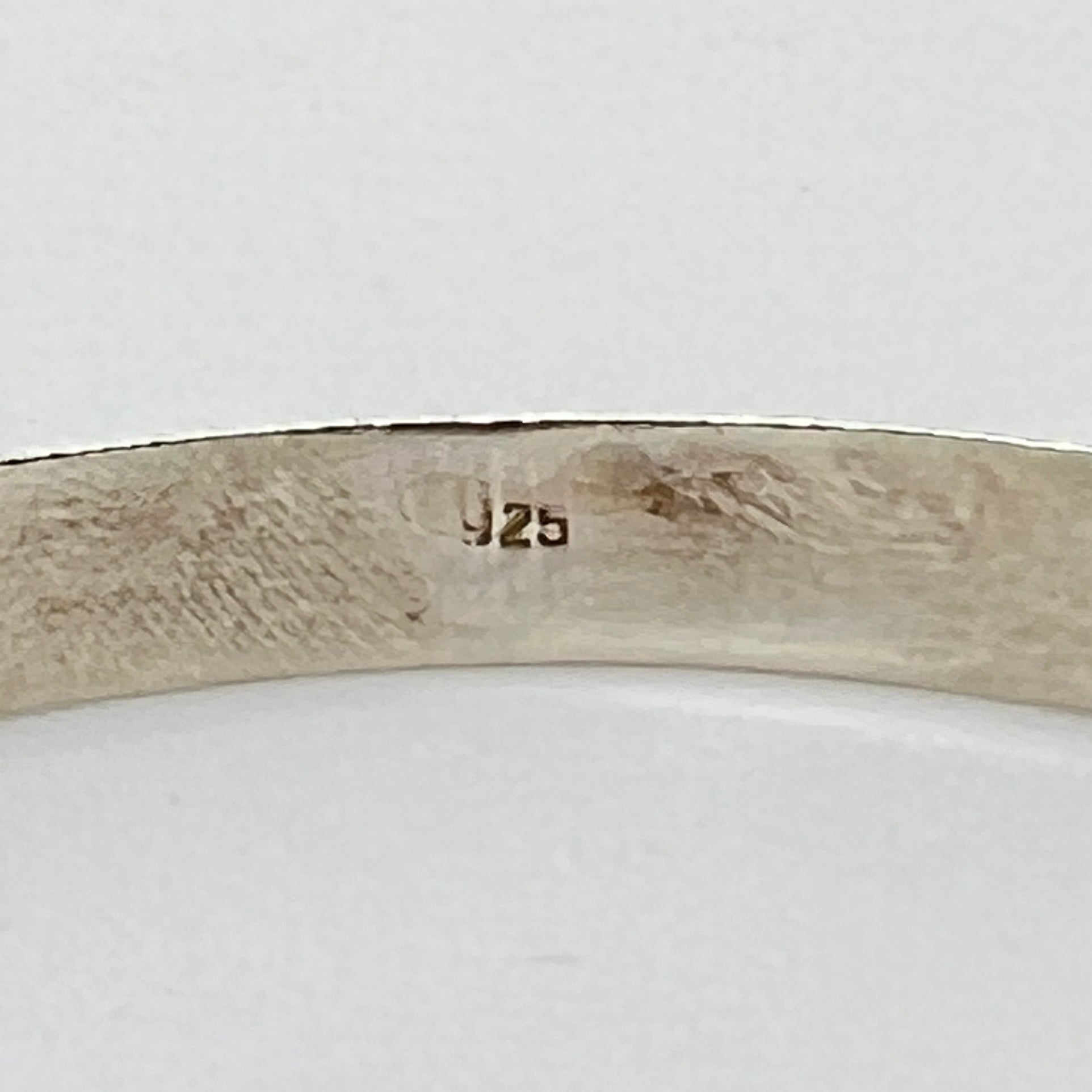 Interior close-up showing 925 sterling silver stamp