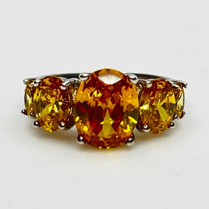 Front view highlighting the brilliant golden citrine sparkle
