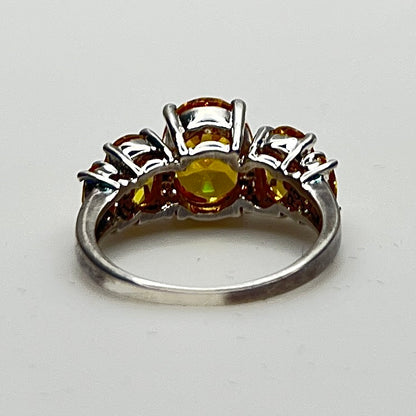 Rear view of the citrine ring’s open gallery setting