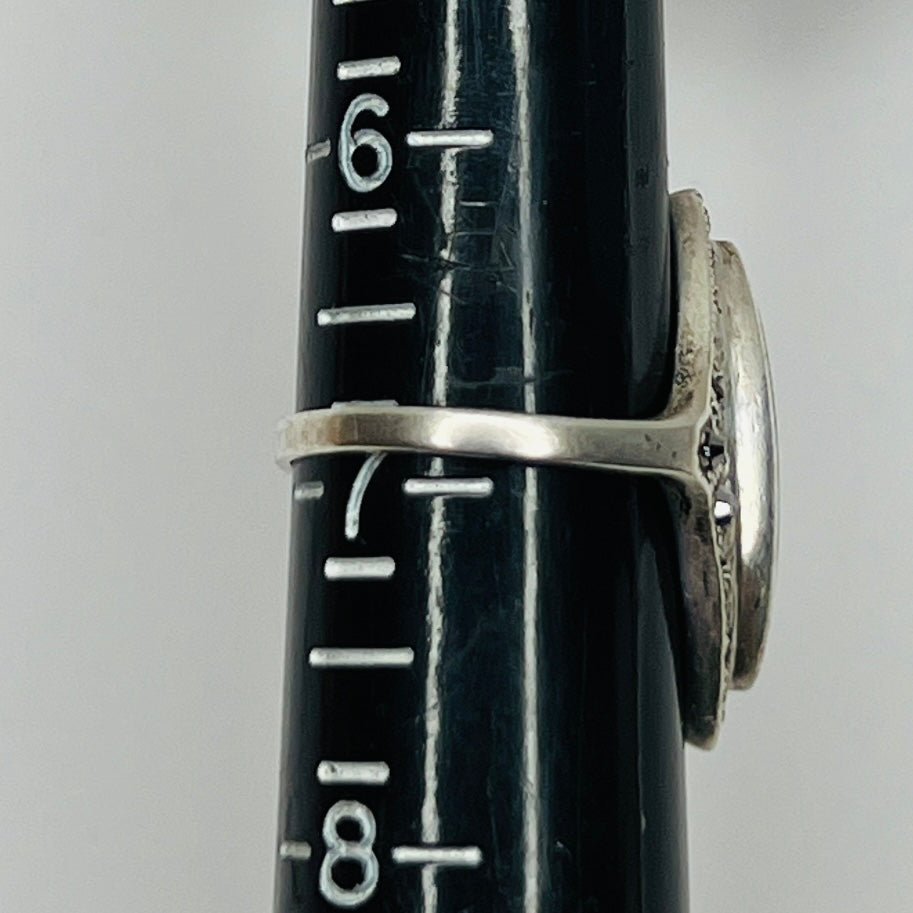Sterling silver black onyx and marcasite ring o ring sizer