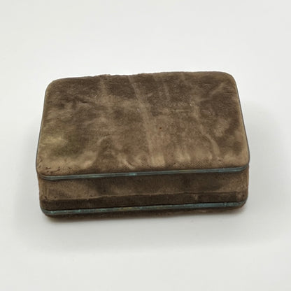 Brown velvet jewelry box on a white background
