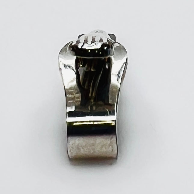 Brushed silver-tone Swank tie clip with etched fanburst detail, Mid-Century style