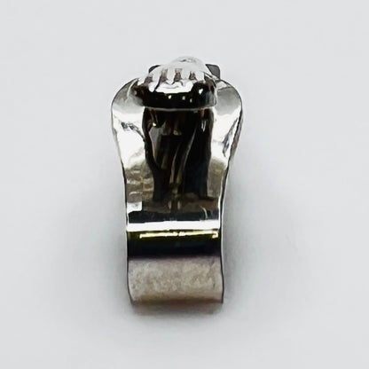 Brushed silver-tone Swank tie clip with etched fanburst detail, Mid-Century style