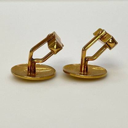 Pair of vintage goldtone Swank cufflinks with round engraved face